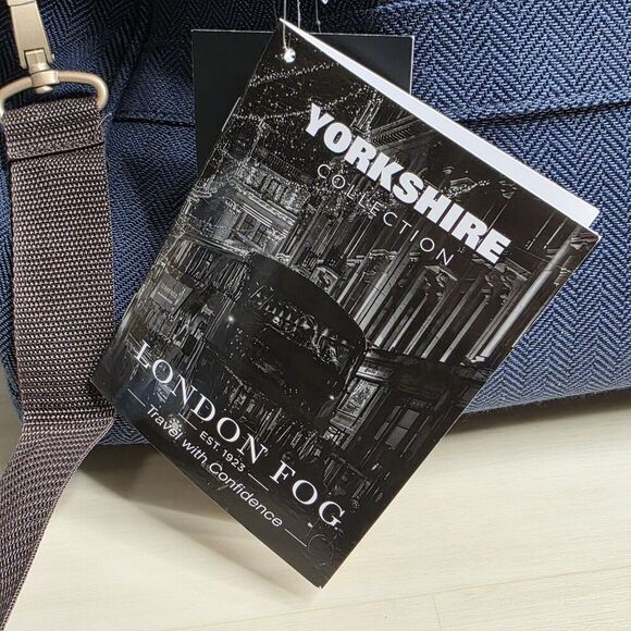 London Fog Yorkshire Large Satchel Bag Navy Blue New with Tags - Picture 9 of 13